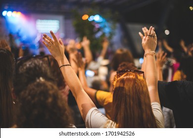Christian congregation worship God together - Shutterstock ID 1701942526