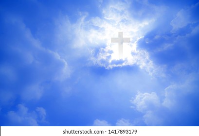 Christian Cross Appeared Bright Sky Soft Stock Photo (Edit Now) 1417893179