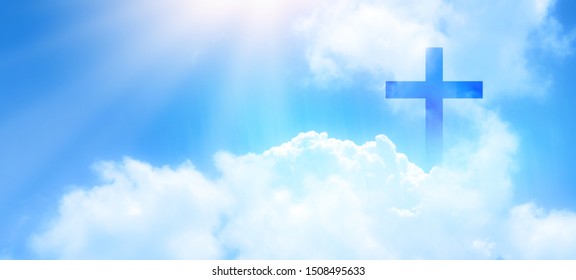 Christian Cross Appeared Bright Sky Soft Stock Photo 1508495633 ...