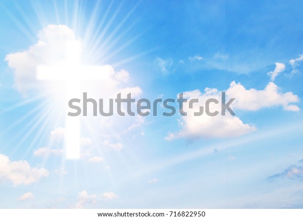 Christian Cross Appears Bright Sky Background Stock Photo Edit Now