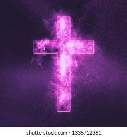 Christian Cross Symbol Abstract Night Sky Stock Photo 1100196182 ...