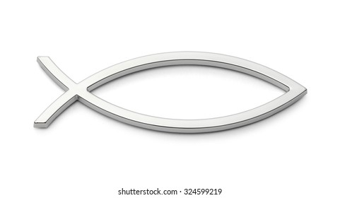 Silver Christ Fish 3d Render Illustration Stock Illustration 1033208347 ...