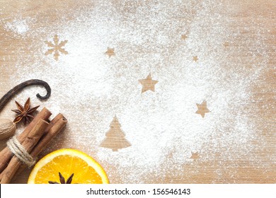 Christmas abstract food background on cutting board - Powered by Shutterstock