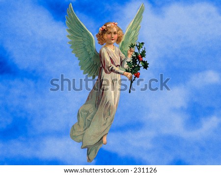 Christmas angel - a 1910 vintage illustration