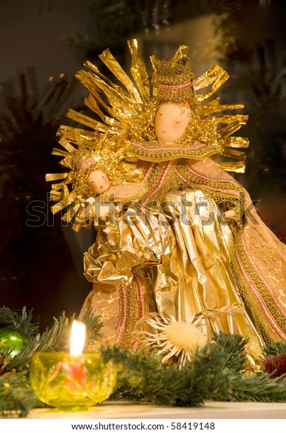 Christmas Angel Baby Jesus Crib Stock Photo Edit Now 58419148