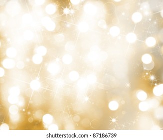 Christmas background with blur golden lights