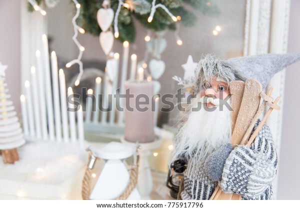 Christmas Background Christmas Card White Dresser Stock Photo