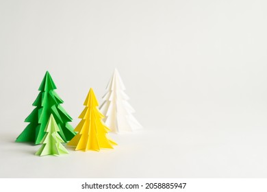 Christmas Background Close Origami Christmas Tree Stock Photo (Edit Now) 2058885947