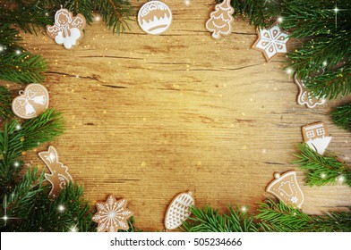 Christmas Background With Holiday Cookies