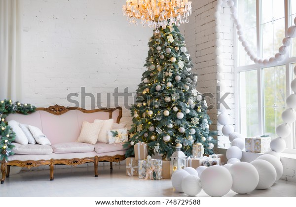 Christmas Background Interior Room Decorated Xmas Stock Photo (Edit Now ...