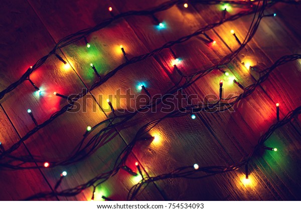 Christmas Background Lights Free Text Space Stock Photo