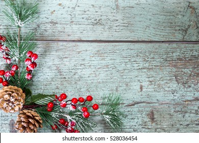 Christmas Background Pine Tree Rustic Wooden Stock Photo 528036454 ...