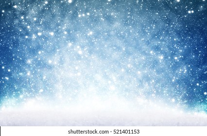 Christmas Background, Snow And Sky