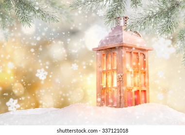 Christmas background with snowman  - Shutterstock ID 337121018