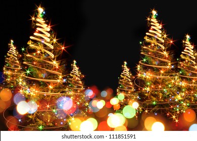 christmas background with xmas lights - Shutterstock ID 111851591