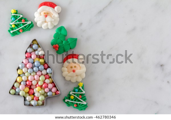 Christmas Baking Decorations Cookies Cookie Cutter Stock Photo