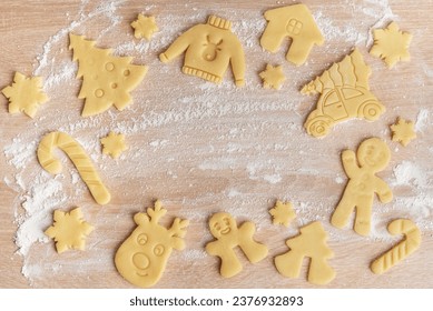 Christmas baking, gingerbread cookies. Making Christmas Cookies with traditional gingerbread cookies ingredients. 