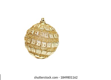 Christmas ball of gold color on a white background - Shutterstock ID 1849801162