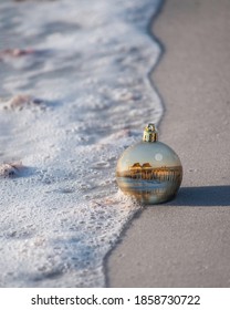 Christmas Ball Washed Up On Beach