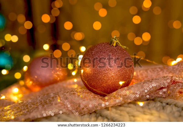 coral christmas balls