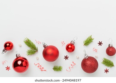 Christmas balls on the white background - Powered by Shutterstock