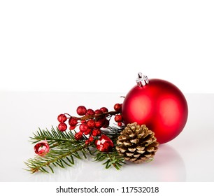 Christmas balls with pine and decorations - Powered by Shutterstock