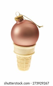 Christmas Bauble In Ice Cream Cone