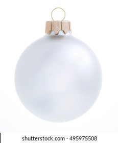 Christmas Beautiful Silver Ball On White Background