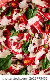 Christmas beef carpaccio with beef