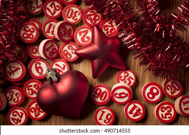 Christmas Bingo Numbers Flat Style