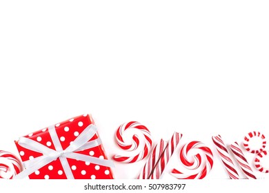 Christmas Border Red White Gifts Peppermint Stock Photo 507983797 ...