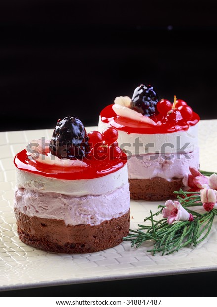 Christmas Cakes Decorated Stock Photo Edit Now 348847487