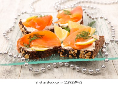 Christmas Canape With Salmon