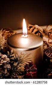 Christmas Candle Stock Photo