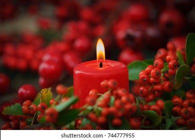 Christmas candles in red. Decoration for holidays - Powered by Shutterstock