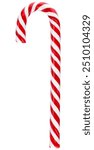 Christmas candy cane caramel isolated on a white background. Red and white stripes.