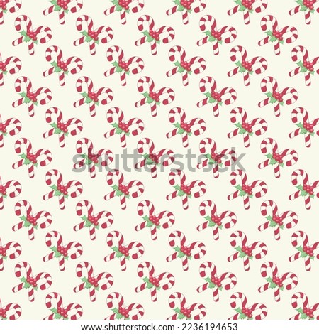 Christmas candy cane seamless pattern
