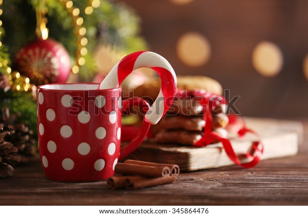 Christmas Candy Canes Cup Christmas Decoration Stock Photo Edit