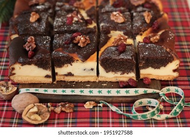 Christmas Cheesecake With Poppy Seeds And Dried Fruit