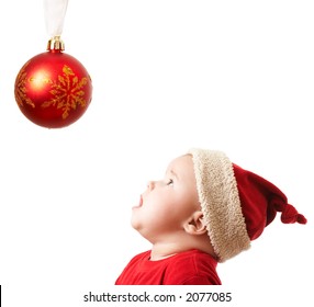 Christmas Child In A Red Hat