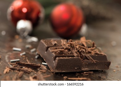 Christmas Chocolate On A Baking Tray