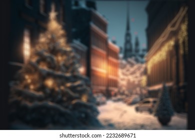 Christmas city wallpaper city background, Vector of the winter landscape. Merry Christmas. for copy space design assets  