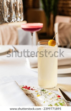 Christmas cocktail on the catering table