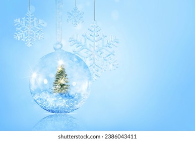 Christmas composition decor on a blue background - Powered by Shutterstock