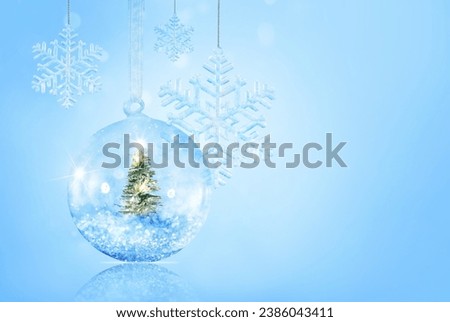 Christmas composition decor on a blue background