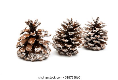 Christmas Cones On A White Background