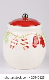 Christmas Cookie Jar Isolated On A Light Background