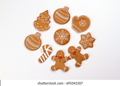 Christmas cookies isolated on white background