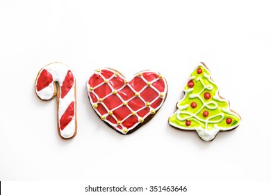 Christmas Cookies On A White Background