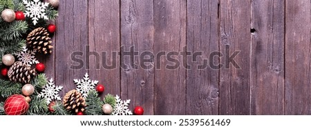 Similar – Image, Stock Photo red christmas balls on white wood